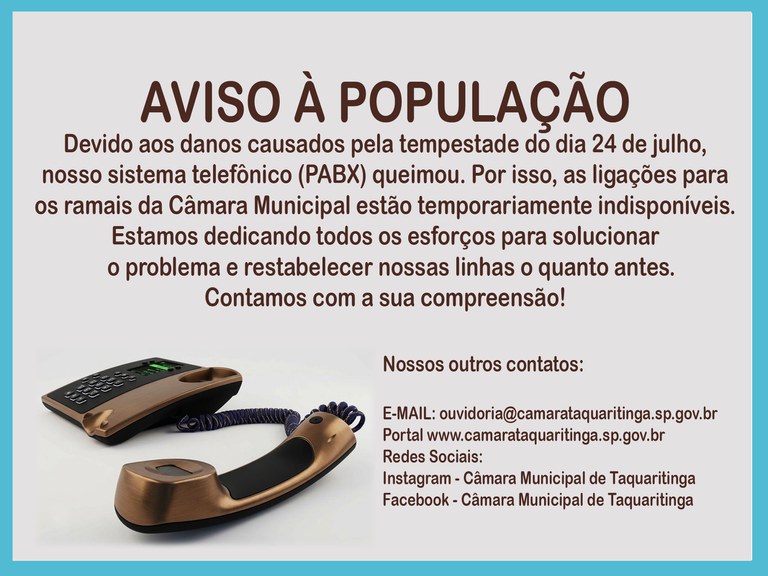 Aviso à população