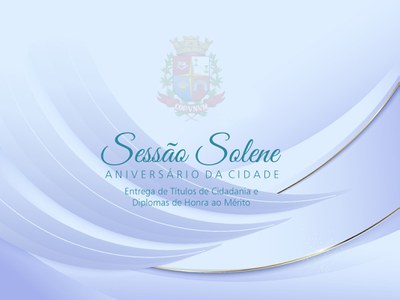 Câmara faz Sessão Solene no dia 14